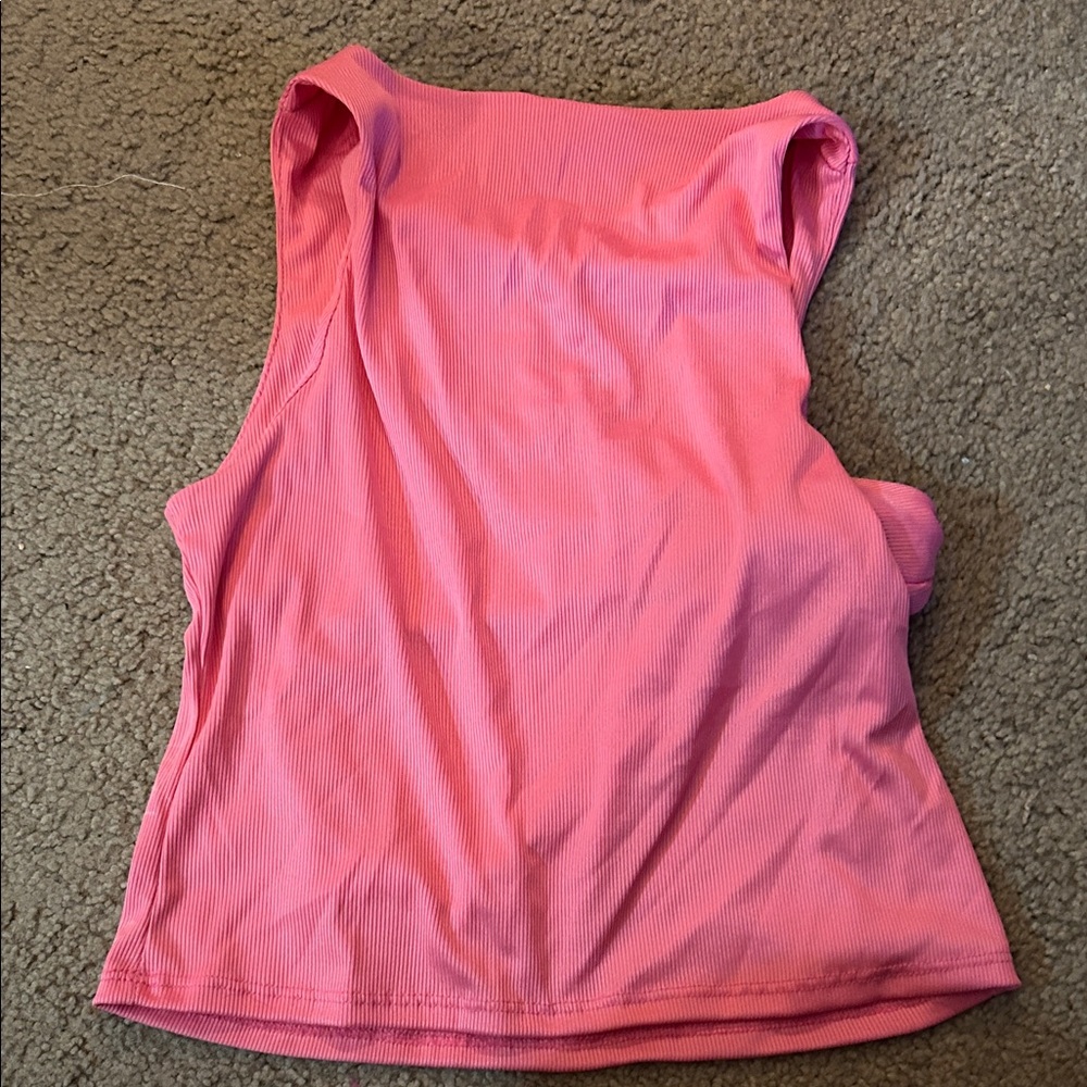 Pink Ribbed Tank Top - Picture 3 of 3